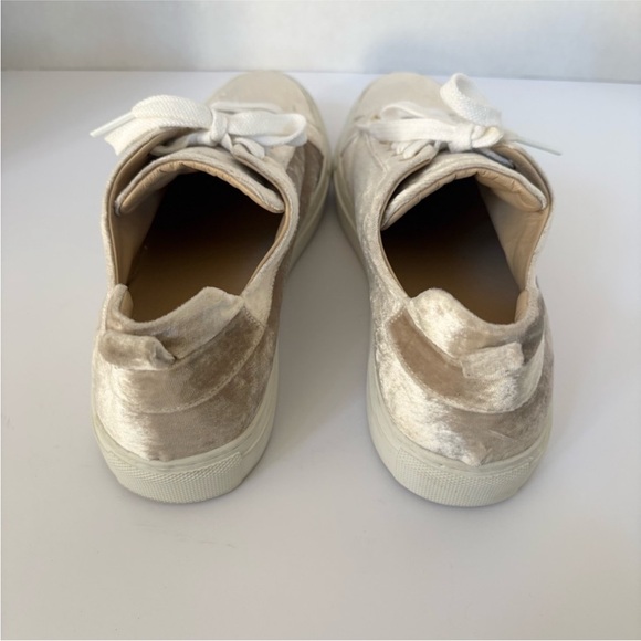 M Gemi Palestra Velvet Sneakers Italian Designer Shoes Beige Size 38 US 7.5 8 - Picture 10 of 12